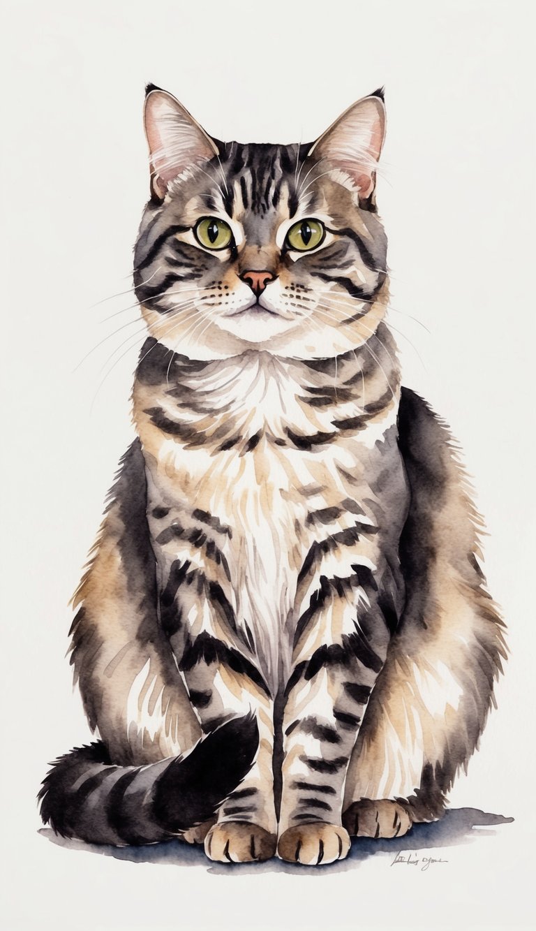 A British Shorthair cat with round face and dense fur sits gracefully, exuding an air of elegance and regal poise